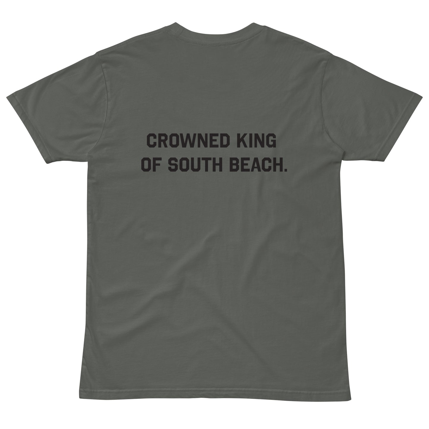 Black Logo Tee: 'King: Crowned King Of South Beach' by OODept.