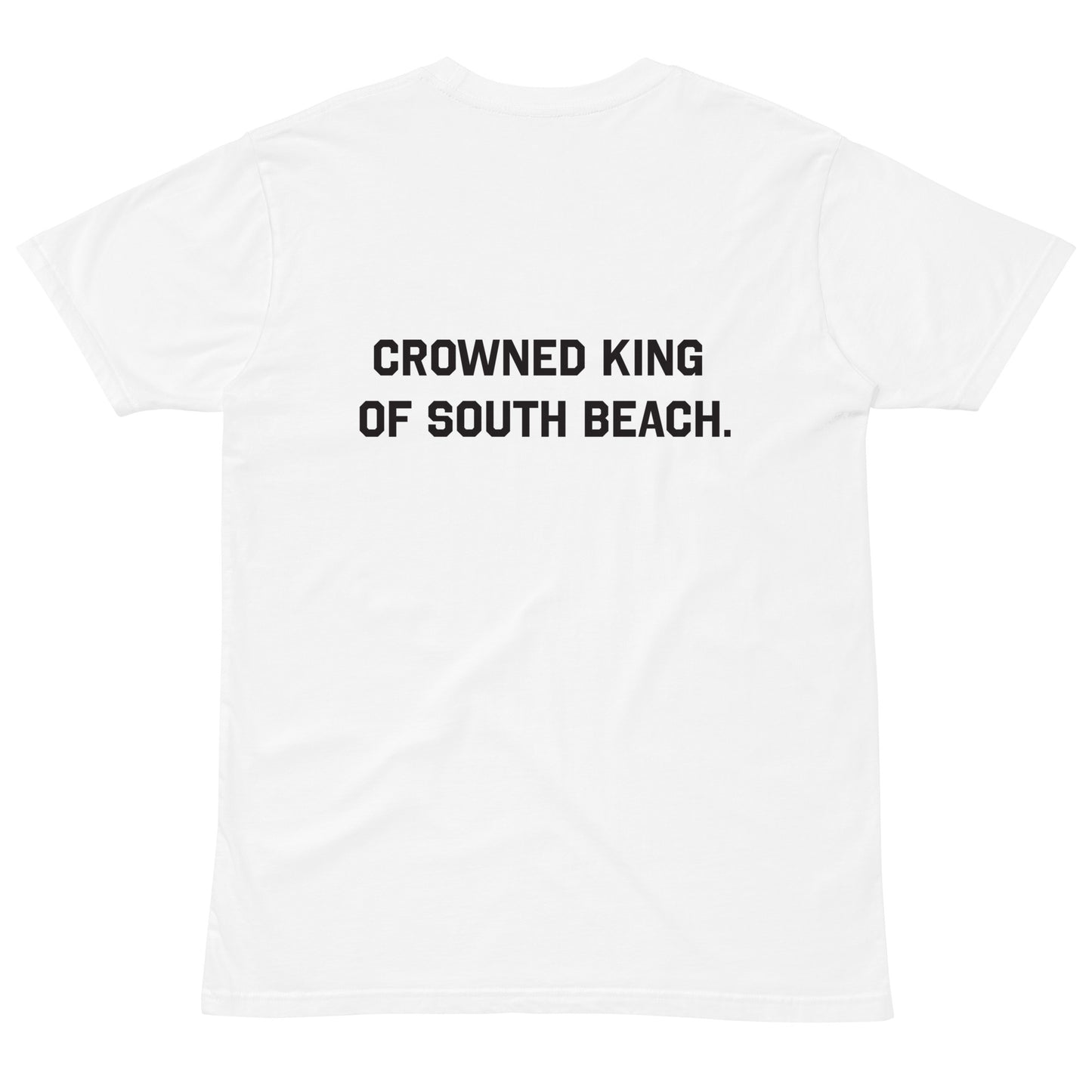 Black Logo Tee: 'King: Crowned King Of South Beach' by OODept.