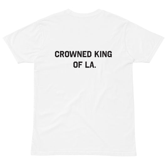 Black Logo Tee: 'King: Crowned King Of LA' by OODept.